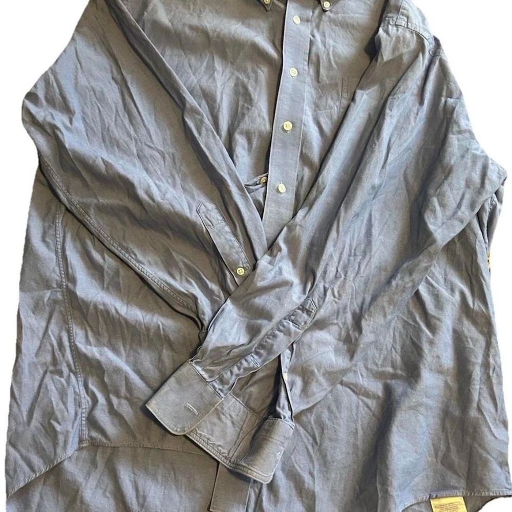 Lands-end Men's Blue and Grey Shirt